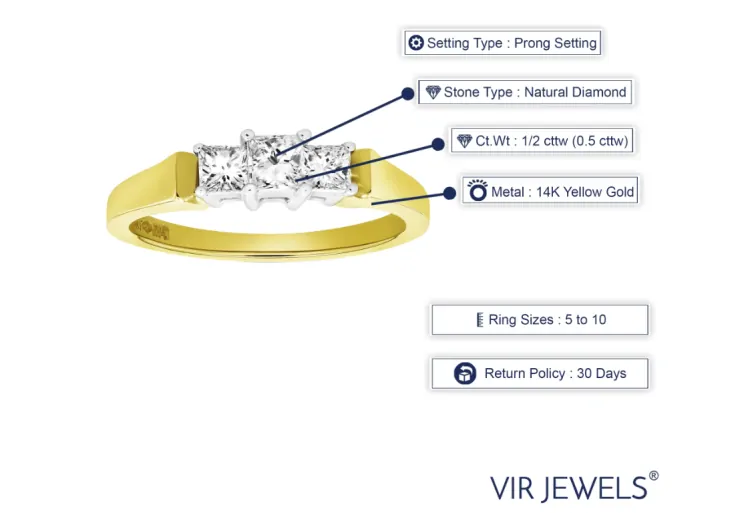 Vir Jewels Diamond Engagement Rings in Yellow Gold